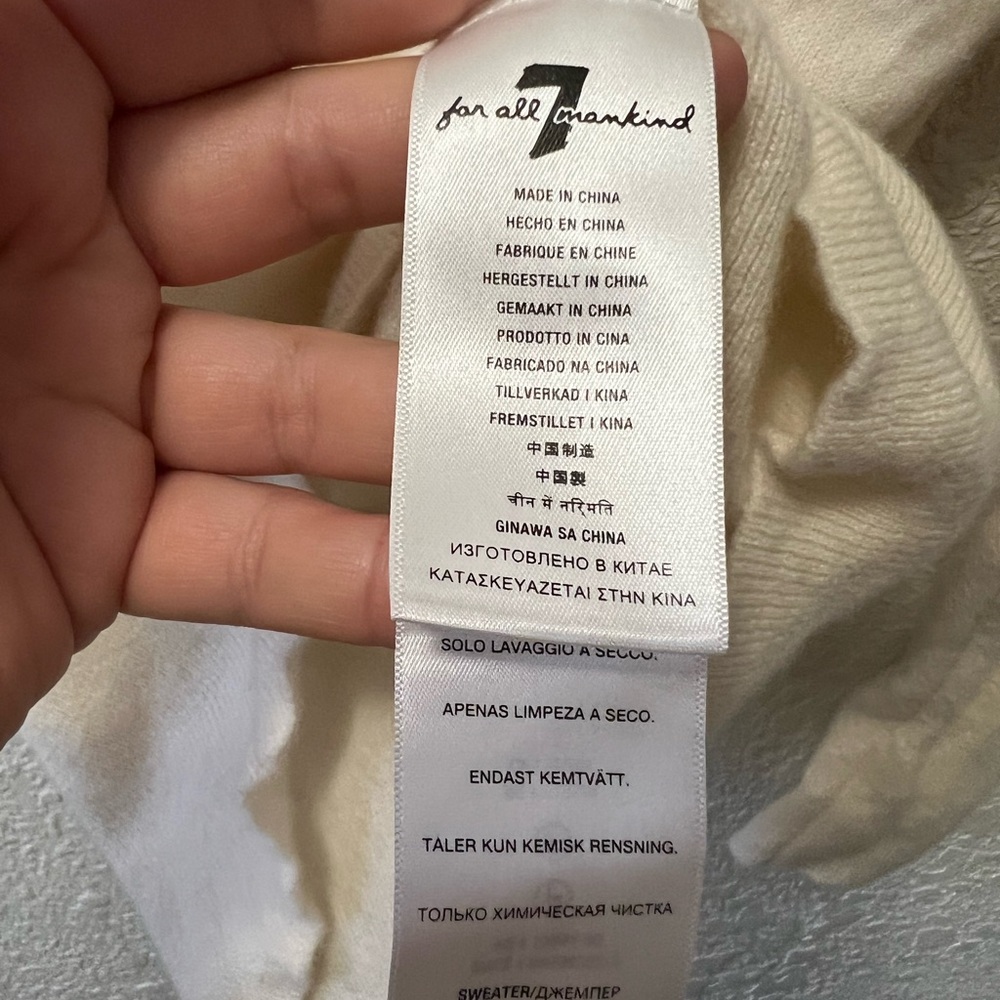 7 For All Mankind Ivory Cowl Neck Sweater - Picture 7 of 11